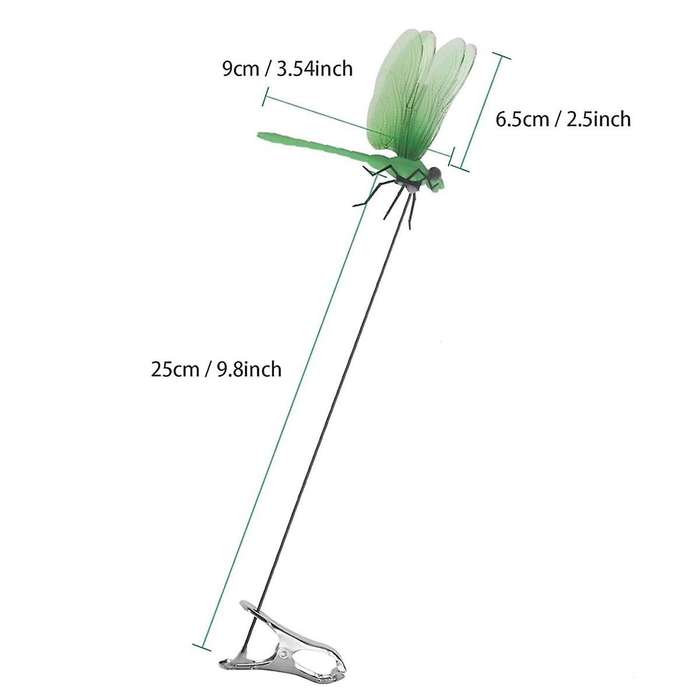 Waterproof Dragonfly Clip Set 3pcs for Outdoor Garden Decoration Weather-Resistant with Strong Grip