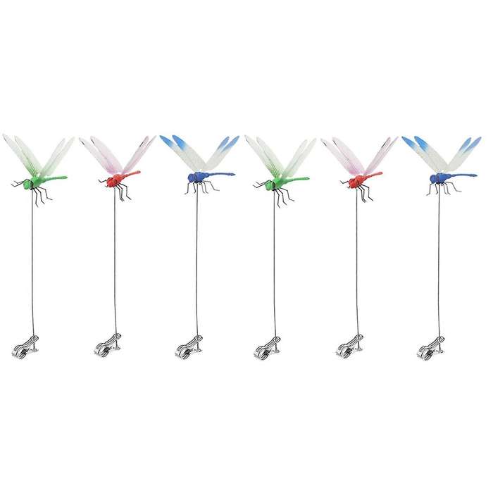 Waterproof Dragonfly Clip Set 3pcs for Outdoor Garden Decoration Weather-Resistant with Strong Grip