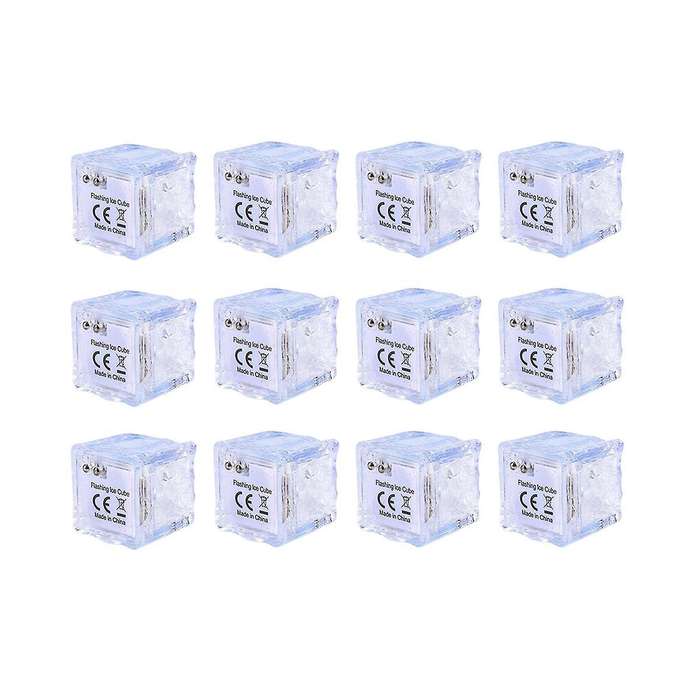 Waterproof Led Ice Cube, 12pcs Multi Color Flashing Glow In The Dark Led Light Ice Cube Glowinthedar