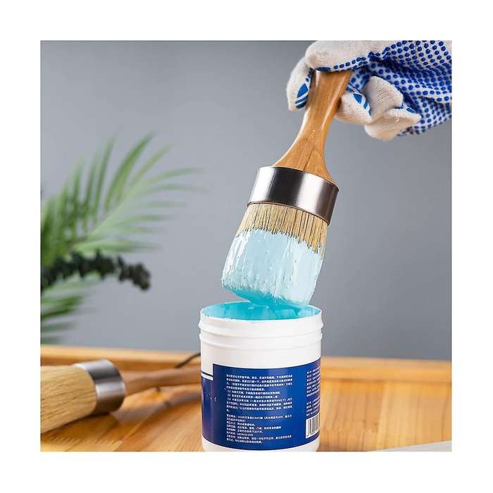 Wax and Chalk Paint Brush ( 2), Wax Brushes and Chalk Paint for Furniture Diy Art Crafts, Natural Br