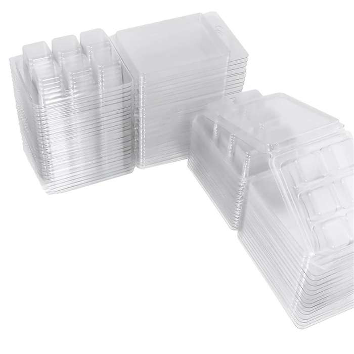 Wax Melt 100 Pack - Clear Plastic Wax Melt Containers Wax Melt Clamshells for Diy Homemade Candle Ma