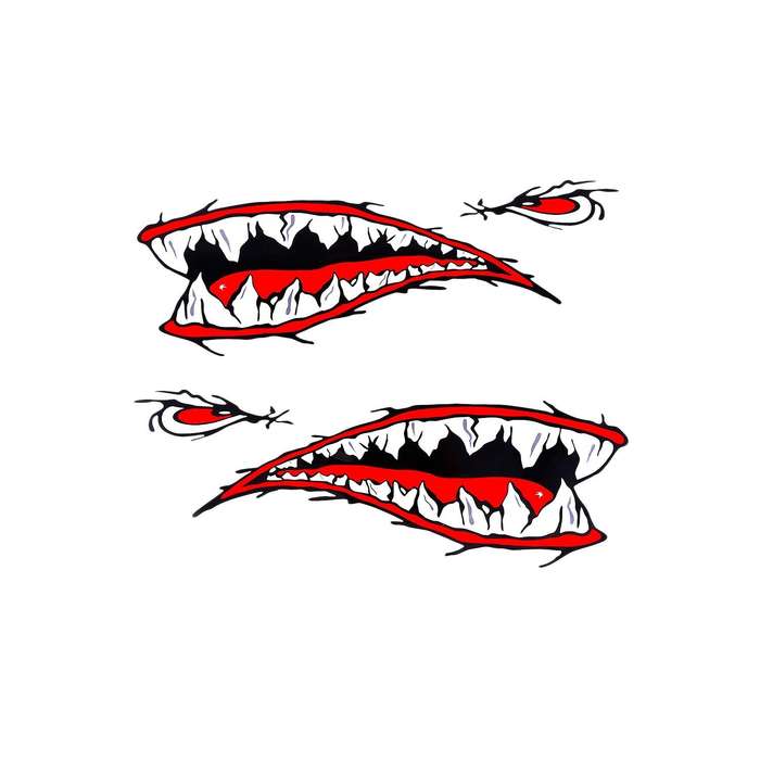 Waterproof Vinyl Decal Teeths for Most Kayak Boat Car Truck Stickers
