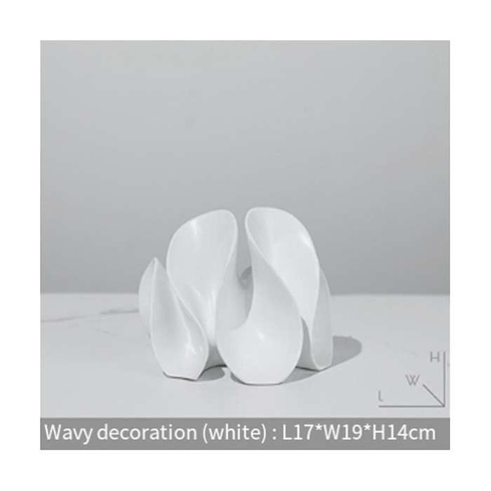 Wavy Statue Resin Abstract Sculpture Minimalist Decoration Unique Ornaments Home Decor for Living Ro