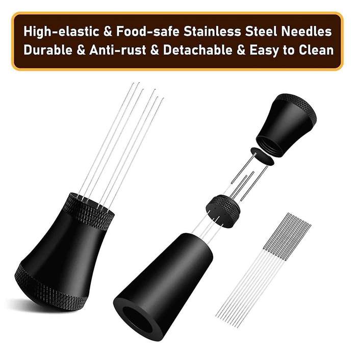 WDT Tools Espresso Puck Screen - 54mm Dosing Funnel & Stainless Steel Needles Coffee Stirrer Distrib