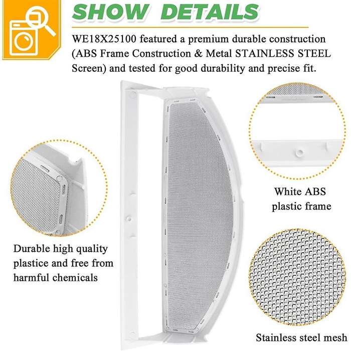 WE18X25100 WE18M19 Dryer Lint Screen Filter Screen Mesh for Dryers Replaces WE18M30 WE18M28 AP603751