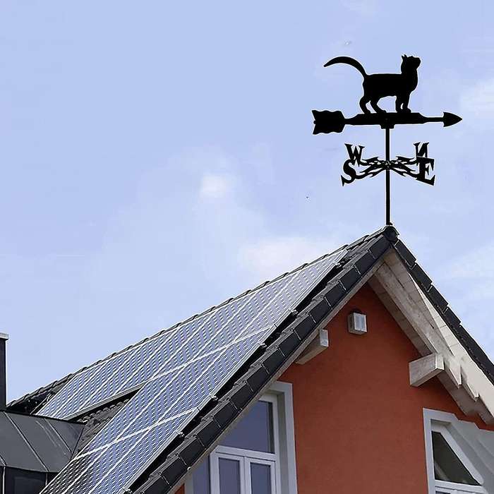 Weathercock Metal Cat Professional Measuring Tool Garden Decoration Farm Scene Wind Direction Indica