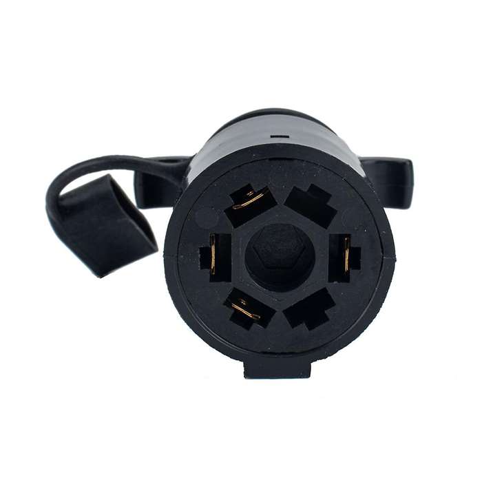 Weatherproof 7 Way Flat Blade to 4 Way Pin Power Supply Adapter Secure Tab for Trailer Tow Hitch