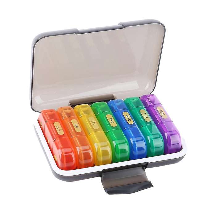 Weekly Contains 7 Cute Box 3 Times A Day, Am Pm Medication Organizer Travel Essentials