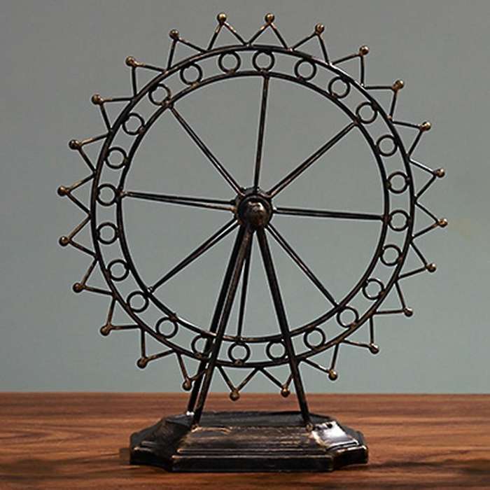 Wheel Metal Mold, Rotating Wrought Iron, Happy Wheel, Metal Model Decoration, Home, Living Room