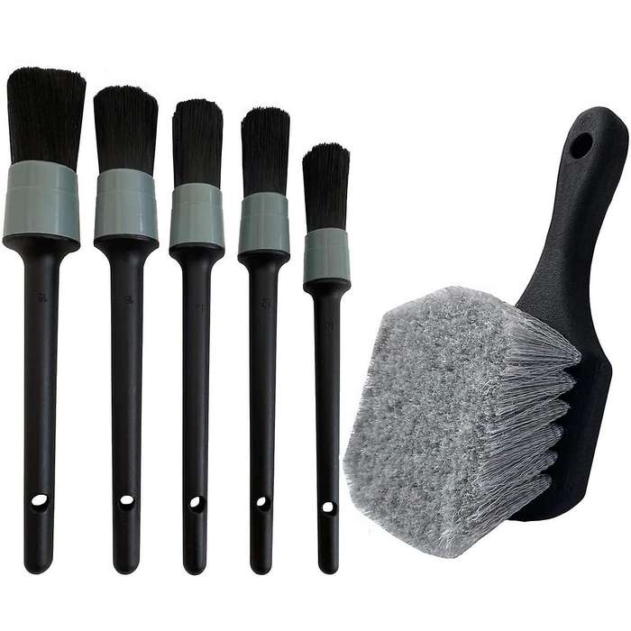 Wheel Tire Brush, Soft Bristle Car Wash Brush, 5 Different Sizes Detailing Brush, Cleans Dirty Tires