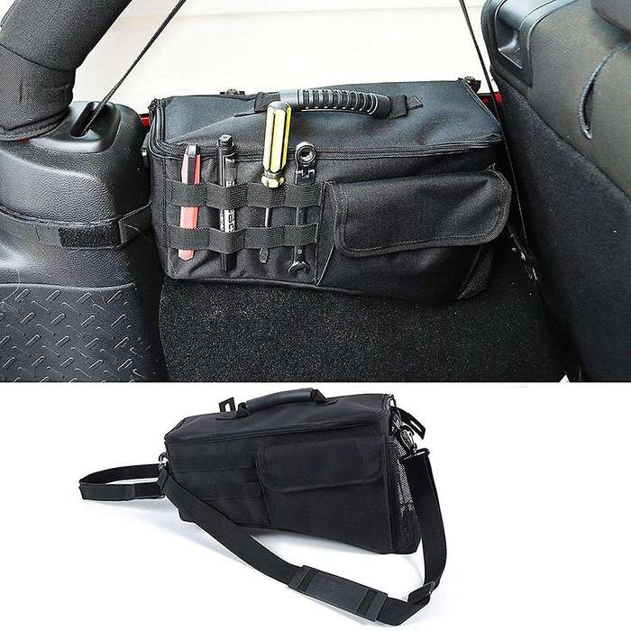 Wheel Well Storage Bag, Rear Trunk Organizer with Handle 2007-2017 for Wrangler JK 4 Door, Left Side