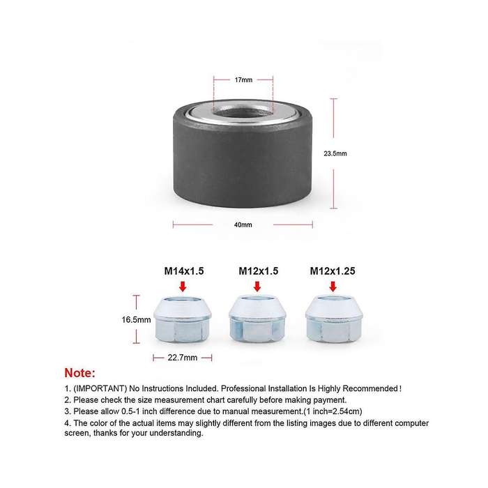 Wheel Stud Installer Tool Wheel Bolt Installer 3/4inch Hex Wheel Lug Nuts 12x1.5, 12x1.25,14x1.5 Fo