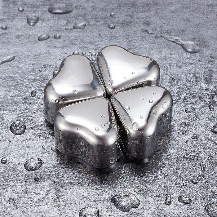 Whiskey Stones Gift Set Heart Shape Whiskey Rock Reusable Chilling Stone Stainless Steel Ice Cube