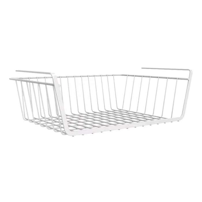 White Hanging Net Basket Large Capacity Hanging Under Cabinet Wall Wardrobe Storage Basket Kitchen T