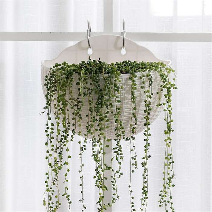 White Large Balcony Hanging Plastic Pot Succulent Flower Pot Rattan Flower Pot