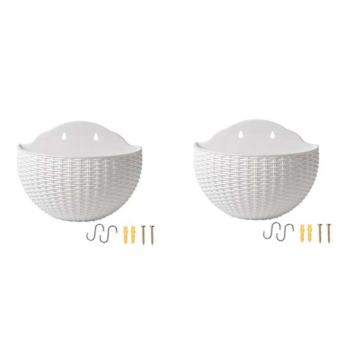 White Large Balcony Hanging Plastic Pot Succulent Flower Pot Rattan Flower Pot