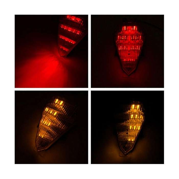 White Stop Sign Light Tail Light Led Light Motorcycle Rear Light Integrated Turn Signal for Yzf R6
