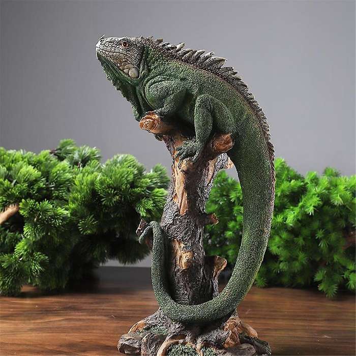 Wild Animals Statue, Resin Lizard Figure, Outdoor Garden Ornament for Patio Lawn Veranda