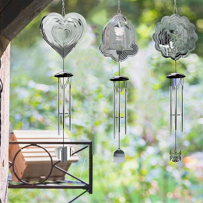 Wind Chimes Wind Spinner Outdoor Decor, Windchimes with 4 Thickened Aluminum Tubes for Mom Grandma W
