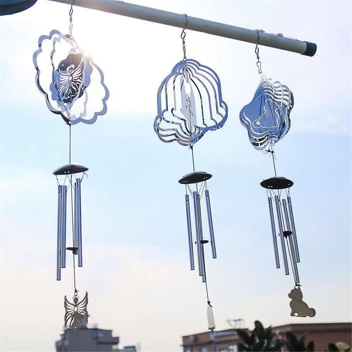 Wind Chimes Wind Spinner Outdoor Decor, Windchimes with 4 Thickened Aluminum Tubes for Mom Grandma W