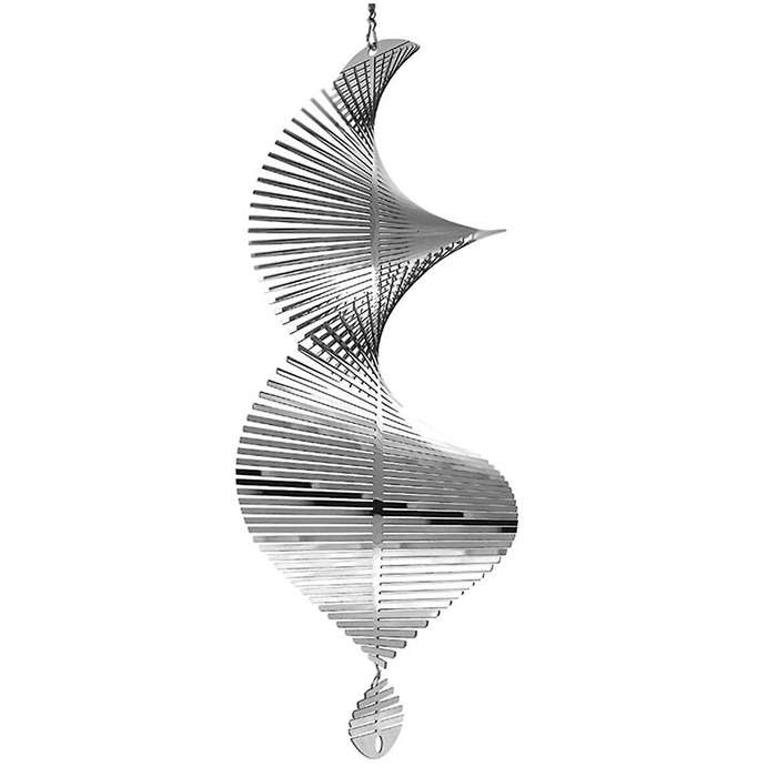 Wind Spinners 3D Hanging Wind Spinner Stainless Steel Metal Sculptures Decorations, Heliciform Wind