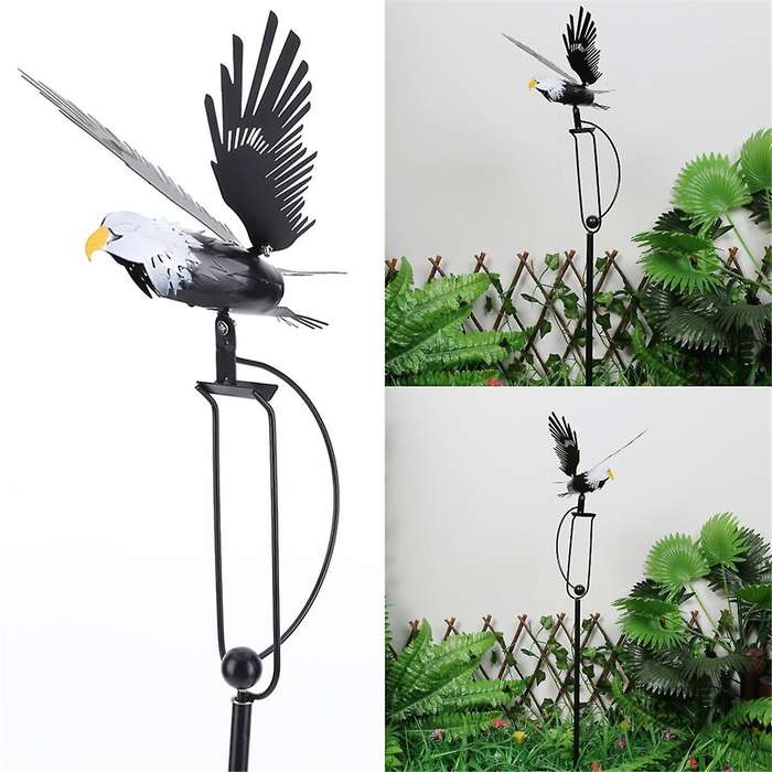 Wind Spinners for and Garden Rocking Eagle Decorations, Outdoor Metal Windmills Lawn Ornaments Wind