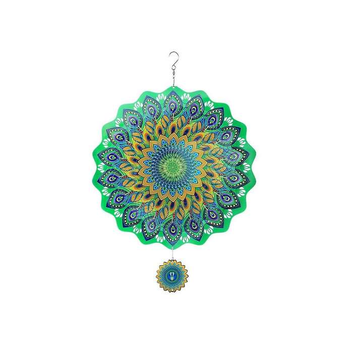 Wind Spinner Metal Rotating Outdoor Garden Hanging Decor Kinetic Sculpture Wind Chimes Yard Decorati
