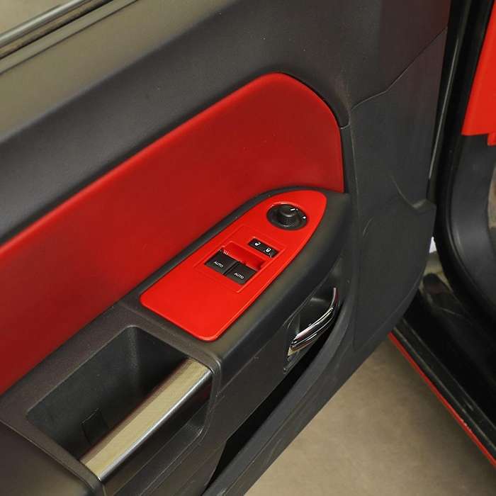 Window Lift Switch Panel Cover Trim ABS Interior Accessories for 2009-2014 (Red)
