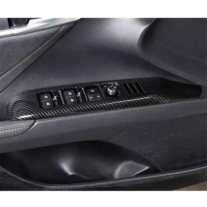 Window Switch Panel Cover Trim with Seat Memory Button for 2024 2025 Accessories Carbon Fiber LHD