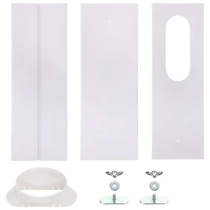 Window Vent Kit for Air Conditioners, Adjustable Length Window Seal Plates for 5 Inch Exhaust Hose