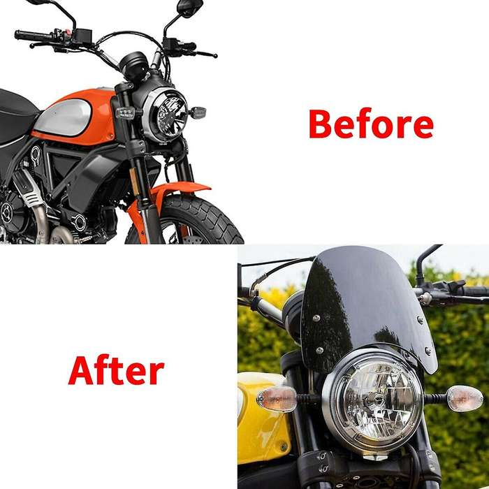 Windscreen Windshield for Scrambler 400 800 2015-2019 Headlight Fairing Deflectors Black