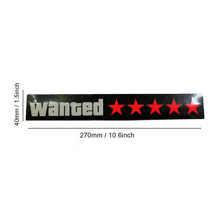 Windshield Electric 5Stars Wanted Car LED Window Stickers Blue Red Light Up for JDM Glow Panel Decor