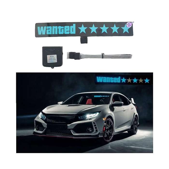 Windshield Electric Wanted Car LED Sign Window Stickers for JDM Glow Panel Accessories - Blue Light
