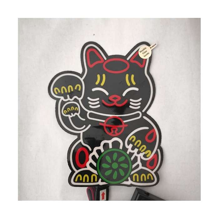 Windshield Fortune Lucky Kitty Car Led Light Safe Stickers for Jdm Glow Panel Decoration Accessorie