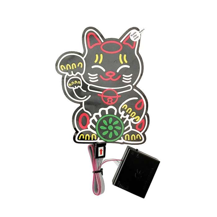 Windshield Fortune Lucky Kitty Car Led Light Safe Stickers for Jdm Glow Panel Decoration Accessorie