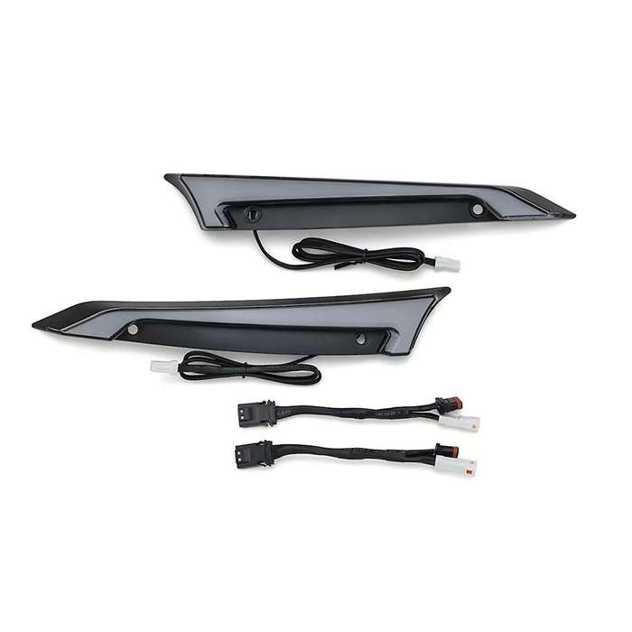 Windshield Trim Lights Windscreen Fairing Led Turn Signals Running Light for Road Glide Models - Bl