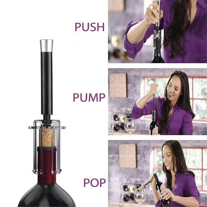Wine Opening Set, Air Pressure Pump Wine Bottle Opener, Easy Cork Removal Corkscrew Wine Opener Gift