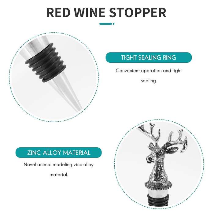 Wine Stopper Animal Bottle Stopper Deer Head Wine Stopper Red Wine Stopper Sealed Wine Bottle Stop