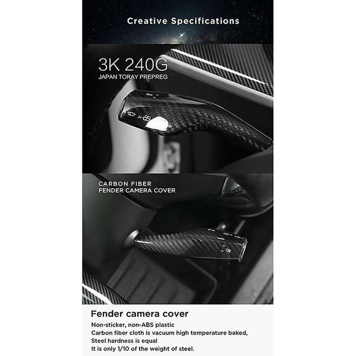 Wiper Shift Cover for Model 3 Interior Column Shift Modeification Cover Accessories Carbon Fiber (Ma