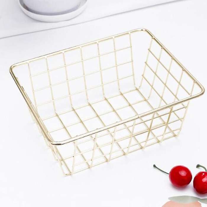 Wire Baskets, Gold Wire Basket, Organizing Storage Crafts Decor Kitchen (gold )