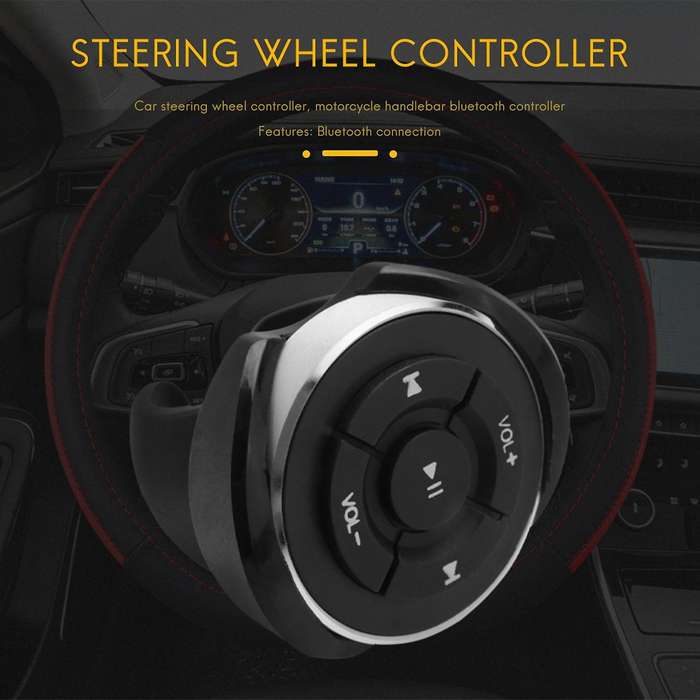 Wireless Bluetooth Remote Control Car Steering Wheel Motorcycle Bike Handlebar Media Button for for