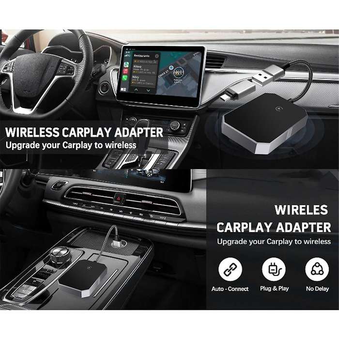 Wireless Carplay Adapter Carplay Wireless Adapter Convert Wired to Wireless 2024 Upgrade Plug & Play