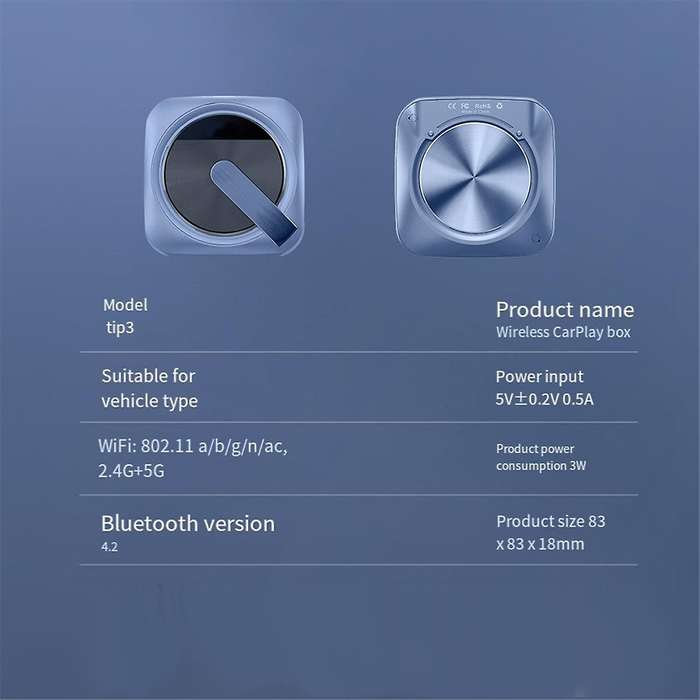 Wireless CarPlay Adapter for Model /3/S Cars, Support Airplay/Navigation/Online OTA Update,No SIM C