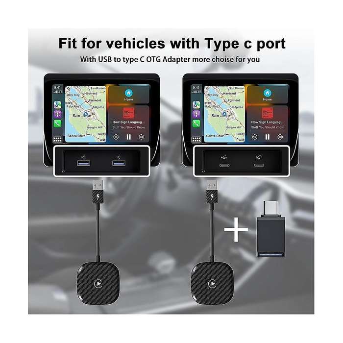 Wireless Carplay Adapter, Carplay Wireless Adapter for Factory Wired Carplay Plug & for Cars From 2