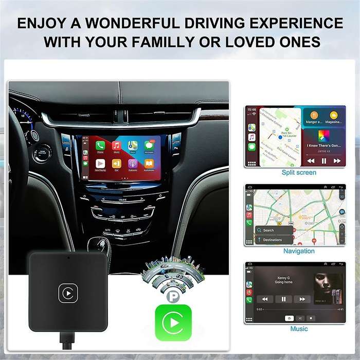 Wireless CarPlay Adapter, Plug & Play Dongle for IOS, Easy Installation, Compatible with Factory Wir