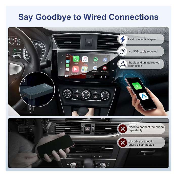 Wireless CarPlay Adapter, Wireless CarPlay Dongle Convert Wired to Wireless CarPlay/Android Auto for