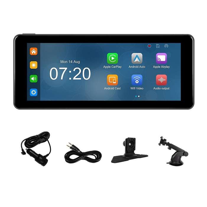 Wireless Carplay Android Auto Portable Car Stereo with Front Camera, Dash Cam 6.86inch Car Radio Rec