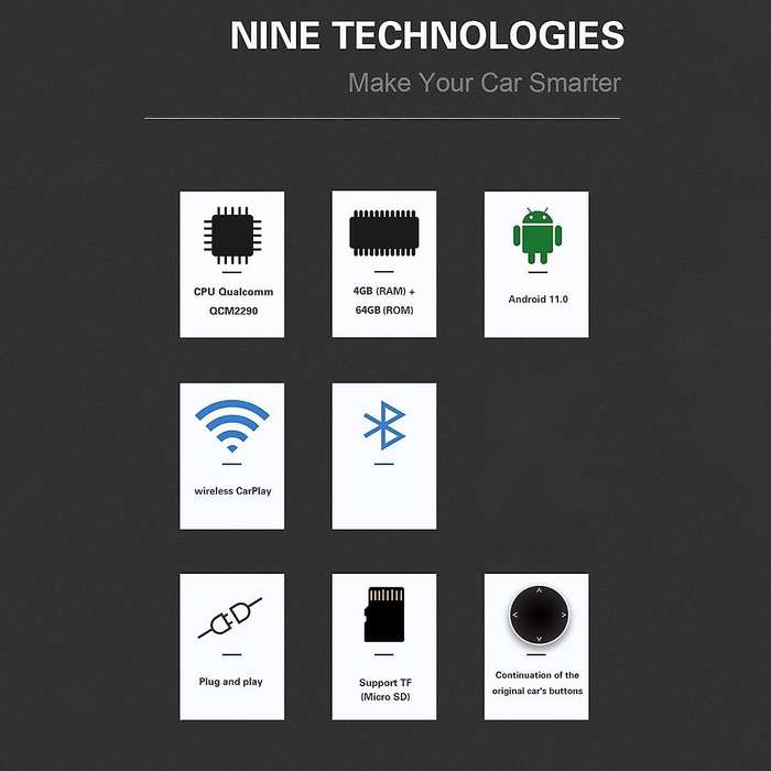 Wireless Carplay Mini Box A5 Wi Adapter 4+64g with Android System for Car with Wired Carplay