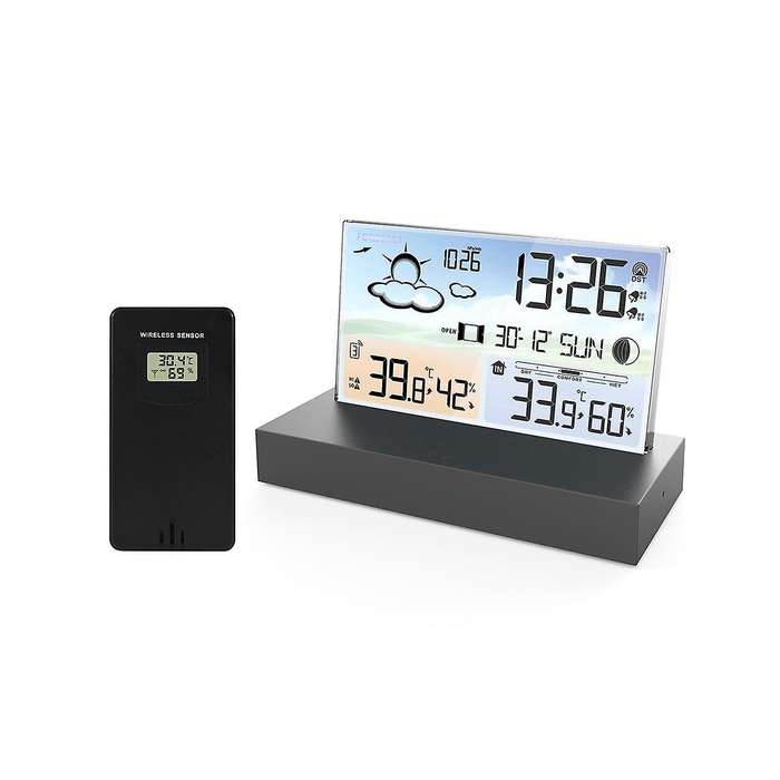 Wireless Digital Screen Meteorological Clock Weather Forecast Clock with Temperature Humidity Sensor