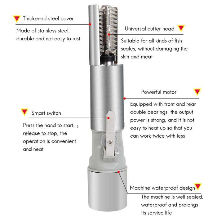 Wireless Electric Fish Scaler Fishing Scalers Clean Fish Remover Cleaner Descaler Waterproof Scraper